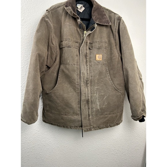 Carhartt Other - Vtg Carhartt Jacket Mens 2XL XXL Brown Duck Canvas Quilt Lined Chore Coat C26CHT